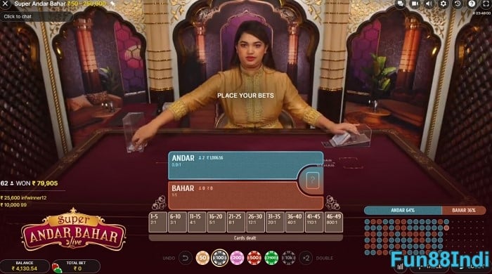 fun88 andar bahar card game rules online